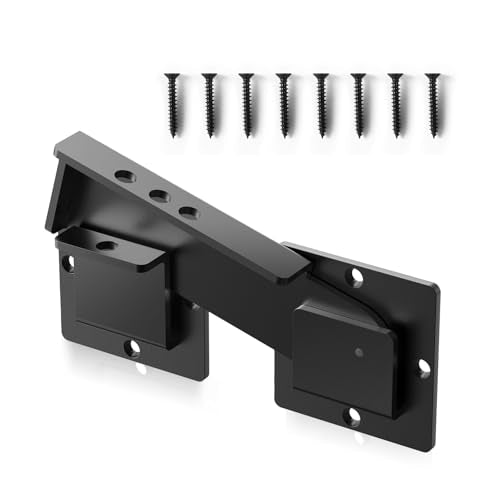 7.5" Flip Gate Latch Lock with Padlock Hole,Matte Black 4 mm Aluminum Anti-Rust Alloy Door Latch for Outdoor Wooden Fence, Sliding Open Door,Wooden Fence, Barn Door with Screws (Black, 7.5“) - color: Black, size: 7.5“