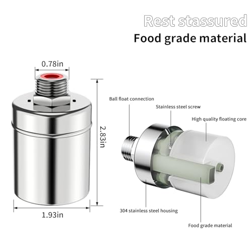 Stainless Steel Automatic Water Level Control Float Valve, 2-Pack, 1/2 inch,304 Grade Side Inflow Design for Water Tanks, Swimming Pools, Livestock Tanks (Inlet water) - style: Inlet water