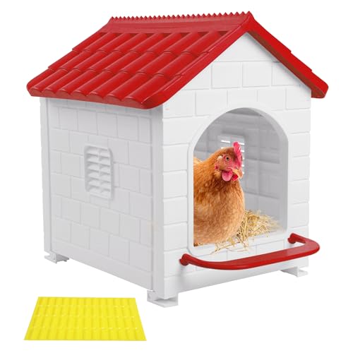 Nesting Boxes for Chicken, Plastic Compartment Chicken Nesting Boxes Coop for Laying Eggs for Hens, Ducks and Poultry - color: Red