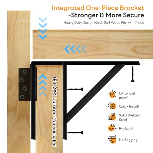 DIYHD 2 Pack Heavy Duty Anti-Sag Gate Kit, Adjustable Bracket Gate Frame Hardware for Wooden Fence or Patio, Fits 24"-60" Wide, Works with 2x4 Lumber (Wood Not Included) - size: Kit - 2 Packs (No Latch)