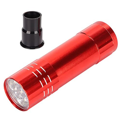 SUNGOOYUE Egg Candler Tester, Metal and Plastic LED Cool Light Egg Tester, Detachable Cone Spot Light, Battery Powered for Quail Duck Goose Chicken Eggs, Incubator Use (Red) - color: Red