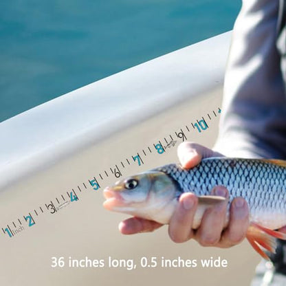 60" Fish Measuring Ruler Sticker for Boat 2 Pcs Strong Self Adhesive Transparent Waterproof Decal Tape Measure Clear Boat Accessories (60+36 inch) - size: 60+36 inch