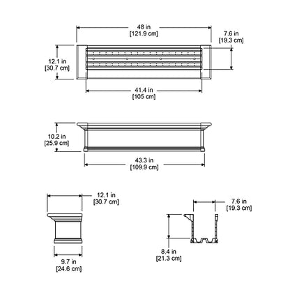 Mayne Yorkshire 4ft Window Box - White - 48in L x 12in W x 10in H - Polyethylene Planter - Built-In Water Reservoir (4824-W) - size: 4-Foot