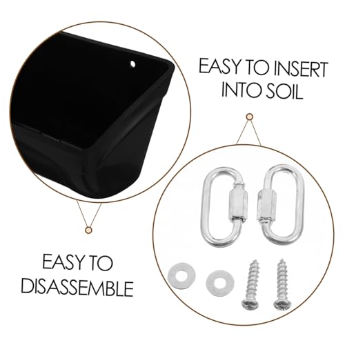 Abaodam 2pcs Chicken Hanging Feeders Water Bucket Clips Livestock Feeding Trough for Poultry Goats Sheep Deer Easy to Clean - color: Black