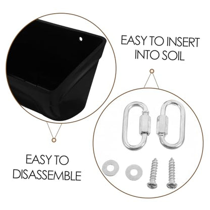 Abaodam 2pcs Chicken Hanging Feeders Water Bucket Clips Livestock Feeding Trough for Poultry Goats Sheep Deer Easy to Clean - color: Black