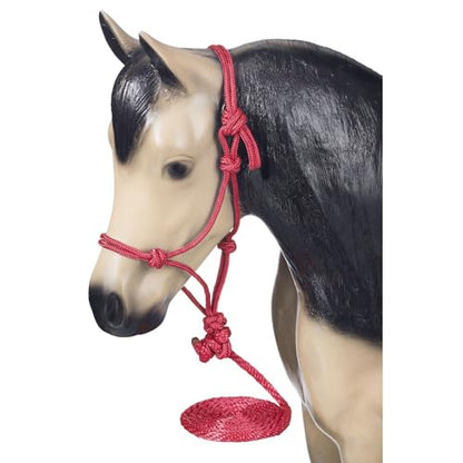 Tough1 Miniature Poly Rope Halter with Lead - color: Red, size: Medium