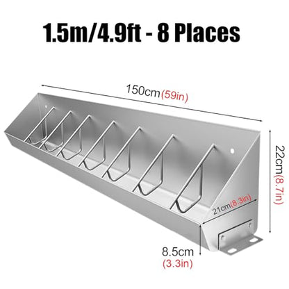 3.3′ 4.9′ 6.6′ Long Stainless Steel Piglet Feeding Trough, Compartment Pig Feeder for Efficient Pig Feeding, Heavy-Duty Livestock Feeding Trough Tool for Hog Farm Sheds Pen, Easy to Clean(1.5m/4.9ft - - size: 1.5m/4.9ft - 8 Places