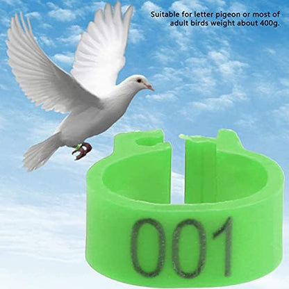 100Pcs 8mm Numbered Plastic Leg Bands, Colorful Clip-On Bird Identification Rings for Quail Chicken Chicks Poultry Management