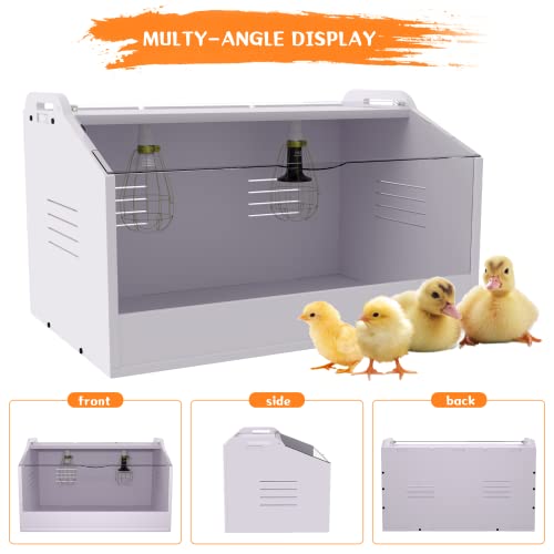 Brooder Box for Chicks ，Chick Brooder Heat up to 25 Chicks with Heat Lamp Set Brooder Box，Suitable for Chicks/Duck/Parrot/Lizard （23" X 16" X 16"） - size: 23" X 16" X 16"