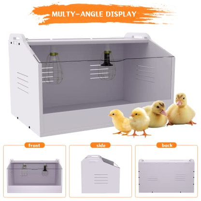 Brooder Box for Chicks ，Chick Brooder Heat up to 25 Chicks with Heat Lamp Set Brooder Box，Suitable for Chicks/Duck/Parrot/Lizard （23" X 16" X 16"） - size: 23" X 16" X 16"