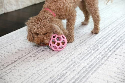 JW Pet HOL-ee Roller™, Dog Toy Puzzle Ball, Natural Rubber, Medium (4.5” Inch Diameter), Pink - color: Pink, size: 4.5 Inch