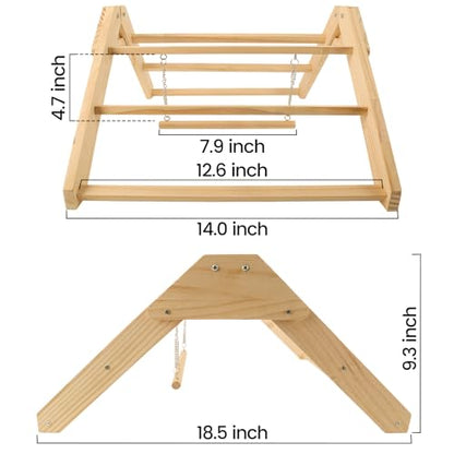 Chick Perch with Wooden Swing, Chick Roosting Bar Coop for Brooder, Chick Wooden Roosting Bar, Training Chicken Perch Fun Chicken Toys for Baby Chicks, Parakeets, Parrots