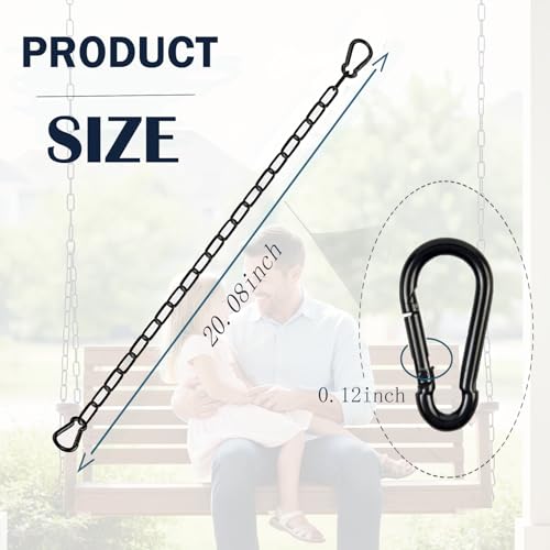 2pcs Metal Chains, Gate Lock for Outdoor Wooden Fence, Yard, and Barn with 4pcs Carabiners, 20 Inch Stainless Steel Chain Link for Horse, Goat, Cow, Dog, and Other Pet Cages Livestock Gates, Black - size: 2-Pack