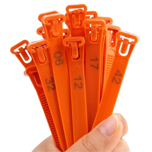 Chicken Leg Bands 300 Pcs Adjustable Chicken Foot Ring 8~28mm Turkey Goose Duck Poultry Rings Bird Carry Marking Cards(Red) - color: Red