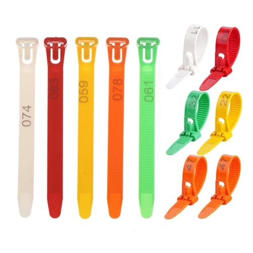 Adjustable Chicken Leg Bands 500Pcs Adjustable Chicken Leg Bands, 5-Color Reusable Poultry Marking Rings for Flock Tracking & Management, Durable(Red) - color: Red