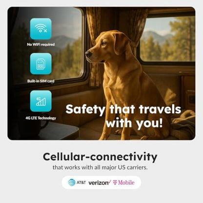 Waggle 4G Cellular Temperature & Humidity Monitor – Real-Time App, Email & SMS Alerts, LCD Display, Rechargeable Battery, RV/Camper/Van/Car Monitoring – Subscription Required
