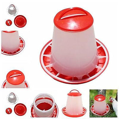No Waste Chicken Feeder, 15Kg Top Fill Plastic Large Capacity Chicken Feeders No Waste with Carry Handle,Bpa Free Hanging Durable Duck Feeder for Ducks Baby Chicks Quail Turkeys Chickens