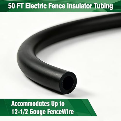 Black Electric Fence Insulator Tube 50ft for 12-1/2 Gauge Wire | Durable polyethylene insulator tube, designed for corner & end posts of electric fencing systems