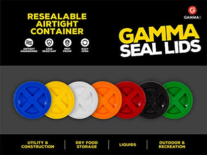 GAMMA2 Gamma Seal Lid - Pet Food Storage Container Lids - Fits 3.5, 5, 6, & 7 Gallon Buckets, Green, Made in USA - color: Green, size: Fits 3.5, 5, 6, & 7 Gallon Buckets