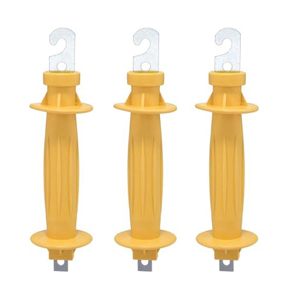 3 Pcs Eelectric Fence Spring Gate Handle for Electric Fence，Electric Fence Heavy Duty Gate Handle(Yellow)