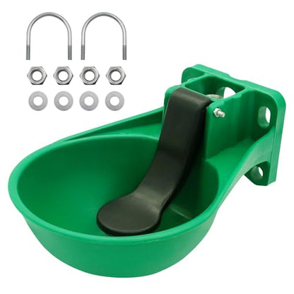 1pcs Automatic Livestock Waterer Bowl Water Trough Outdoor Cow Plastic Sink Horse Sheep Cattle Drinking Bowl Pet Feeding Bowls（Green） ﻿