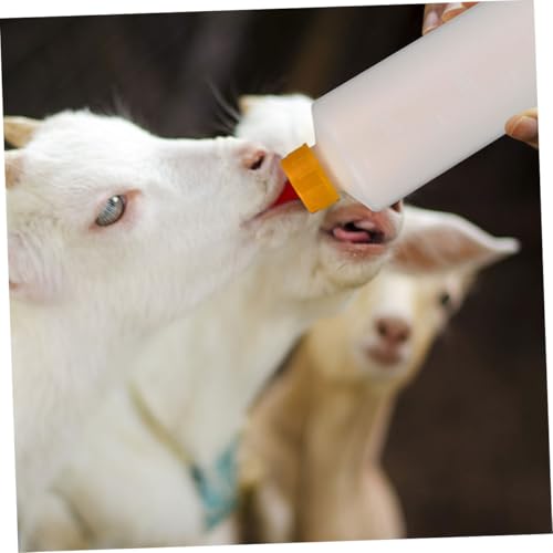 Mipcase 2sets Kitten Milk Replacement Bottle Small Animal Milk Feeders Replaceable Nipples for Calves Puppies Goats Sheep