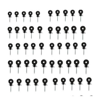 Electric Fencing Ring Insulators Electric Fence Trellis Insulation Nail Insulator for Livestock Breeding Pasture Trong Wire Connections(Black 50pcs) - color: Black 50pcs