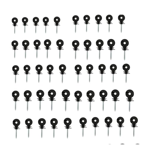Electric Fencing Ring Insulators Electric Fence Trellis Insulation Nail Insulator for Livestock Breeding Pasture Trong Wire Connections(Black 50pcs) - color: Black 50pcs