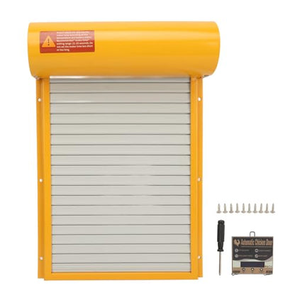 Auto Chicken Door, Battery Powered LED Display Automatic Chicken Door Opener for Duck (Yellow) - color: Yellow
