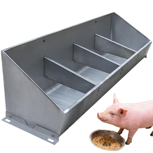 Durable Pig Cattle Goat Feeding Trough & Waterer, Premium Livestock Hay Feeder for Farm, Stable, and Pen - Ideal Animal Feeding Solution,Long 120cm (3.9ft) - 4 bit - size: Long 120cm (3.9ft) - 4 bit