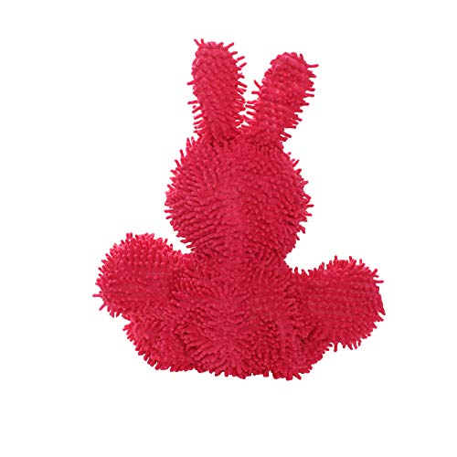 MIGHTY® 2 Pack Microfiber Medium Rabbit Dog Toys | Ultra Durable Plush Toy with Multiple Layers & Reinforced Seams , Washable and Floats , Mighty® Construction - color: 2PK Pink Rabbit