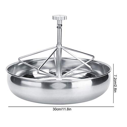 Gavigain Stainless Steel Piglet Feed Bowl,Pig Feeding Food Container with Metal Groove Rod Pig Food Feeder for Piglet Cattle(L)