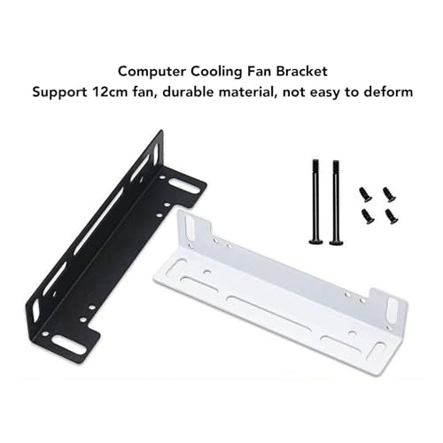 Computer Cooling Fan Mounting Bracket, Stainless Steel Bracket with Multiple Screw Holes for 80mm 92mm 120mm Case Fans PC Cooling System Enhancement (Black)
