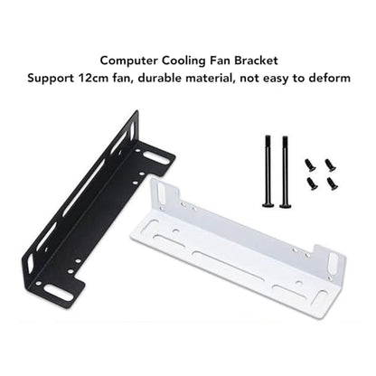 Computer Cooling Fan Mounting Bracket, Stainless Steel Bracket with Multiple Screw Holes for 80mm 92mm 120mm Case Fans PC Cooling System Enhancement (Black)