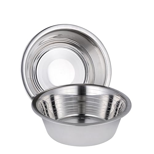 Bosky 2-Pack Stainless Steel Dog Bowl 8.8" Wide, Replacement Feeder Bowls | fits feeder with hole opening 8.2"-8.7" , Pet Metal Food and Water Dish - size: 8.9" (2-Pack)