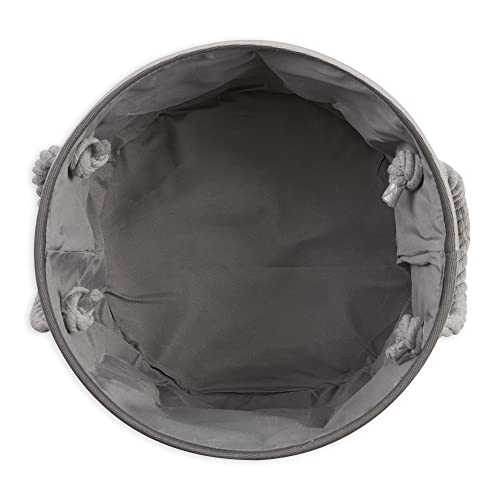 Bone Dry Pet Storage Collection Striped Paw Patch Bin, Medium Round, Gray - color: Gray, size: Medium Round