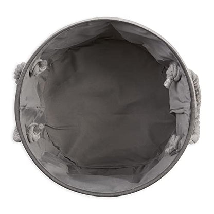 Bone Dry Pet Storage Collection Striped Paw Patch Bin, Medium Round, Gray - color: Gray, size: Medium Round