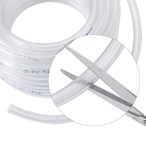 DAVCO 3/4" ID - 25 ft Clear Vinyl Tubing, Low Pressure Flexible PVC Tube, Heavy Duty UV Chemical Resistant Lightweight Plastic Vinyl Hose, BPA Free and Non Toxic, with 2 Stainless Clamps - size: 3/4"ID, style: 25 Feet