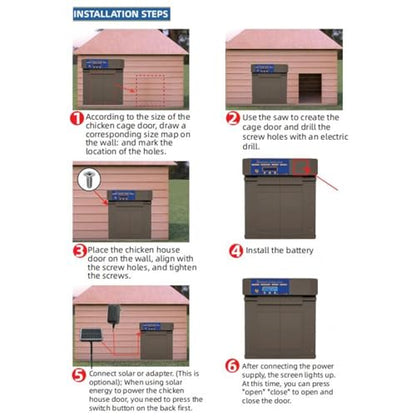 Automatic Chicken Coop Door Opener with Timer and Solar Battery Power, Double Electric Chicken Door with LED Display, for Chickens Ducks Geese, IP45, Anti - (Bronze) - color: Bronze