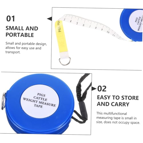 Cattle and Goat Weight Tape Measure 2.5m Blue Animal Body Measuring Tape for Livestock Pig Horse Chest Girth Measurement Farm Use Style