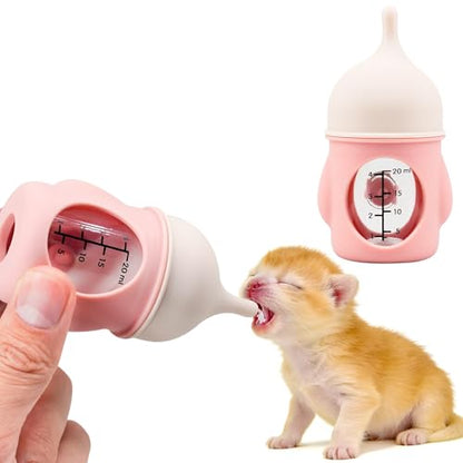 Puppy Bottles for Nursing，Kitten Bottles for Nursing，Pet Feeding Bottle，(Pink- 20ml) - color: Pink
