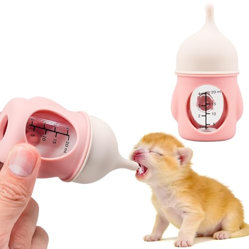Puppy Bottles for Nursing，Kitten Bottles for Nursing，Pet Feeding Bottle，(Pink- 20ml) - color: Pink