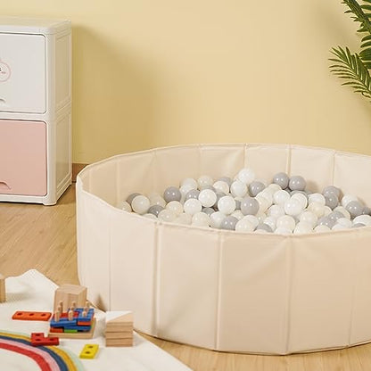 Ball Pit for Toddlers Babies Dogs Cats Iinfant Children, Foldable Ball Pits Play Tent, Crawl Playpen Ball Pool with Storage Bag, Surprise for Boys Girls Festival (Balls Not Included), Beige - color: Beige