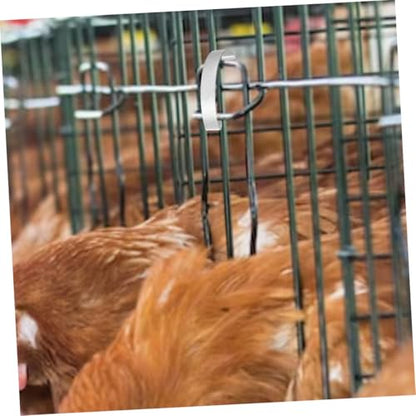 VANZACK 20pcs Steel Hooks for Chicken Cage Doors Spring Clips for Poultry Easy to Install Metal Fasteners for Bird Cages