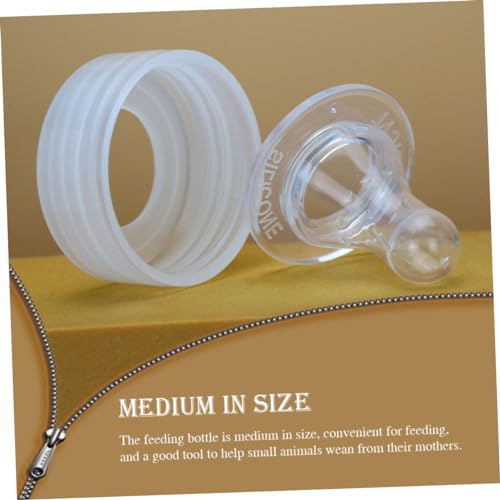 TOYANDONA 250ml Small Pig Feeding Bottle Silicone Nipple and Lid for Lambs and Piglets Durable Milk Container