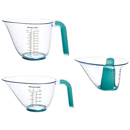KitchenAid KO298OSAQA Gourmet Measuring Jugs, Set of 3, Aqua Sky - color: Aqua Sky, size: set of 3, style: Straight