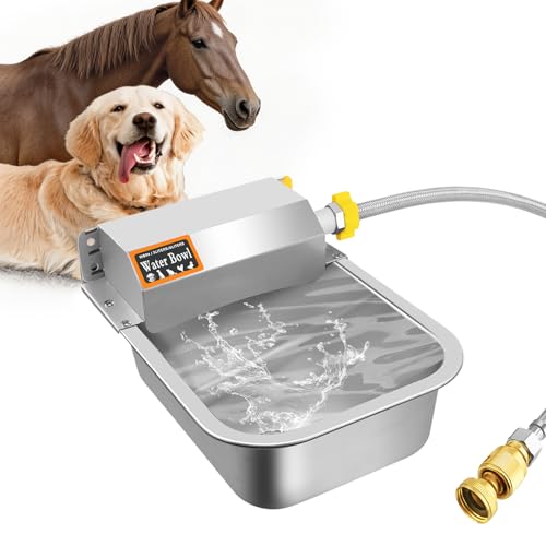 Automatic Water Dispenser for Dog,Heavy Duty Stainless Steel Water Bowl Dispenser,3L Water Feeder for Horse,Dog,Cat and Other Livestock