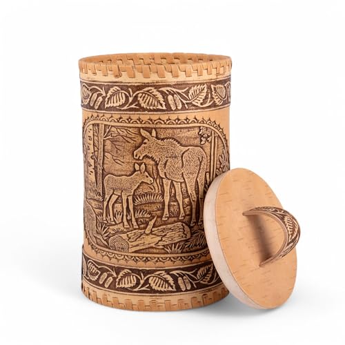 STP GOODS Birch Bark Container, Storage container, Kitchen Container Money to the House Birch Bark (Elk) - color: Elk