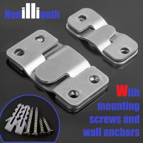 French Cleat Hanger Kit- 6 Sets Picture Hanging Jig with Screws,Bird House Bird Feeder Hanger For Outside,Art Gallery Wall Flush Mount Heavy Duty Picture Hanging Hanger ,Stainless Steel Shelf Brackets - color: Silver