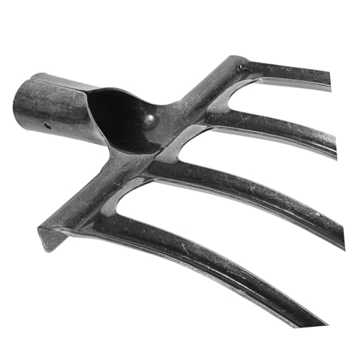 Heavy Duty Steel Pitch Fork for Gardening 4-Prong Tines Manure Rake for Digging and Loosening Soil Sturdy Farm Tool